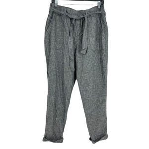 SOHO New York & Company Women's size M Grey Linen Waist Tie Casual Comfy Pants